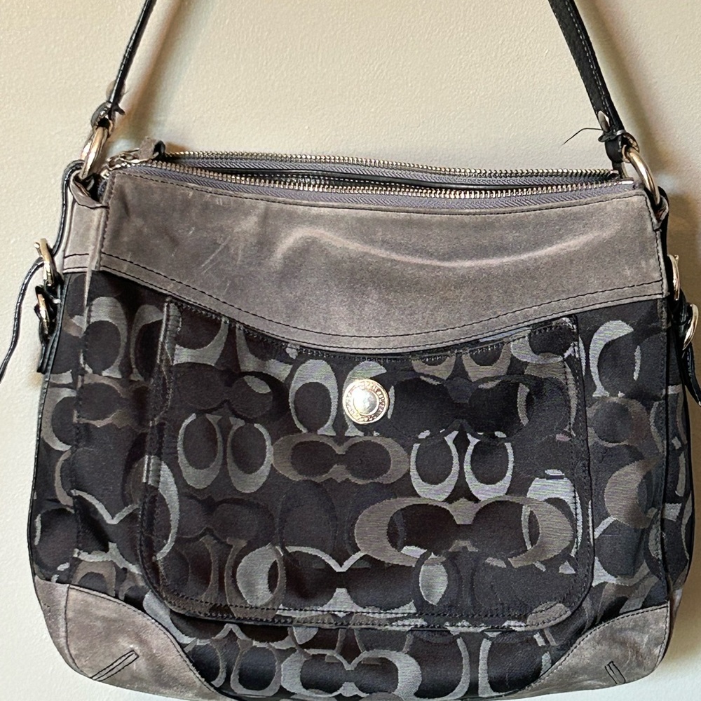 Coach Black and Gray Shoulder Bag